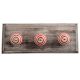 Cream Red Strip Wooden Hooks