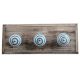 Cream Turquoise Strip Wooden Hooks