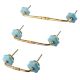 Turquoise Ceramic Bridge Drawer Handles