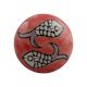 Peach Fish Flat Ceramic Drawer Knob