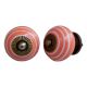 Peach White Striped Knob