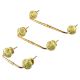 Brown Marigold Etched Ceramic Floral Bridge Handle