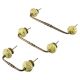Yellow Base Brown Etched Ceramic Floral Bridge Handle