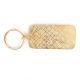 Black Bear In Forest Brass Key Chain With Snow Clad Mountain
