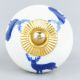Blue Standing Rein Deer Pattern Ceramic Dresser Knob