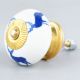 Blue Standing Rein Deer Pattern Ceramic Dresser Knob