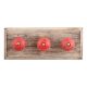 Red Leaf Flower Etched Ceramic Wooden Hooks