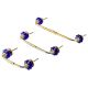 Navy Blue Small  Melon Glass Bridge Handle
