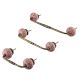 Pink Etched Ceramic Floral Bridge Handle
