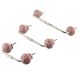 Pink Etched Ceramic Floral Bridge Handle