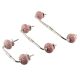 Pink Amarylis Floral Etched Ceramic Bridge Handle