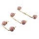 Pink Amarylis Floral Etched Ceramic Bridge Handle