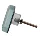 Silver Crackle Square Cut Flat Glass Dresser Knob