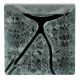 Silver Crackle Square Cut Flat Glass Dresser Knob