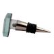 Silver Crackle Square Cut Flat Glass Wine Stopper (Set of one Piece)
