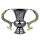 Vintage Brass Flower Pot in Black and Fish Handles