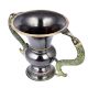 Vintage Brass Flower Pot in Black and Fish Handles