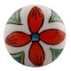 Orange Leaf Floral Knob