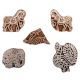 Set of 5 Piece New Mix Wooden Printing Block