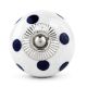 White Navy Blue Polka Dot Ceramic Knob