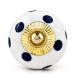 White Navy Blue Polka Dot Ceramic Knob