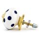 White Navy Blue Polka Dot Ceramic Knob