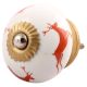 Brick Red Running Rein Deer Pattern Ceramic Drawer Knob