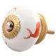 Brick Red Standing Rein Deer Pattern Ceramic Drawer Knob Online