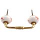 Peach Standing Rein Deer Pattern Ceramic Bridge Handle