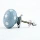 Grey White Polka Dot Cabinet Knob
