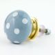 Grey White Polka Dot Cabinet Knob
