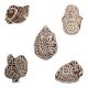 Set of 5 Piece New Mix Wooden Printing Block
