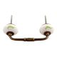 Pea Green Running Rein Deer Pattern Ceramic Bridge Handle