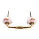 Peach Running Rein Deer Pattern Ceramic Bridge Handle