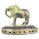 Vintage Indian Single Brass Elephant Scrubber Rattle with Patina