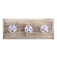 Blue Leaf Medium Ceramic Wooden Hooks