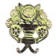 Brass Abstract Design Black Dual Wall Hooks