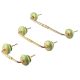 Pea Green Strewn Flat Ceramic Bridge Handle