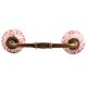 Red Leaf Floral Ceramic Bridge Handle