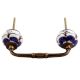 Navy Blue Canterbury Bells Ceramic Bridge Handle
