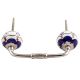 Navy Blue Canterbury Bells Ceramic Bridge Handle