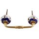 Navy Blue Canterbury Bells Ceramic Bridge Handle