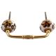 Brown Hibiscus Flower Ceramic Bridge Handle