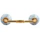 Turquoise Leaf Floral Ceramic Bridge Handle