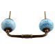 Turquoise Leaf Floral Ceramic Bridge Handle