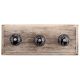 Black Leaf Floral Ceramic Wooden Hooks