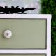 Cream Purple Crackle Dresser Knob