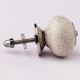 Cream Purple Crackle Dresser Knob