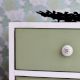 Cream Purple Crackle Dresser Knob