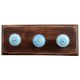 Turquoise Leaf Floral Ceramic Wooden Hooks